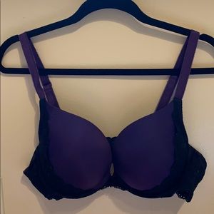 Purple push-up plunge bra
